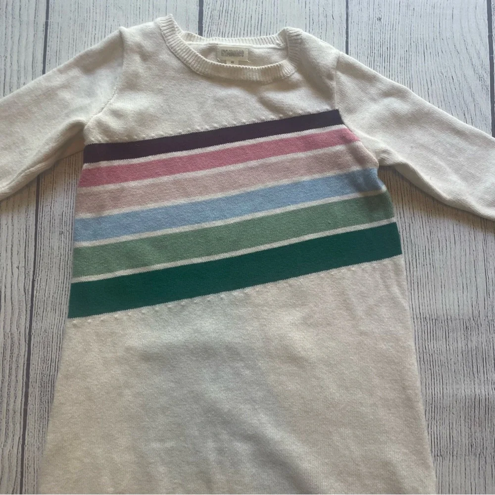 Gymboree Cream Striped Sweater Dress Size XS (4)